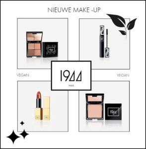 Make up 1944 Paris Parijs Vegan lipstick, mascara oogschaduw eye liners foundation te koop bij the art of skincare